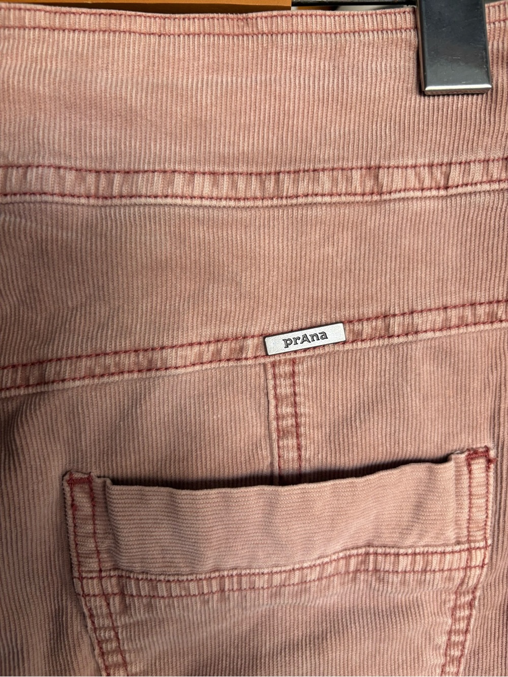 prAna Organic Cotton Dusty Pink Corduroy Mini Skirt | Cottagecore Button Front 8 - Picture 6 of 7
